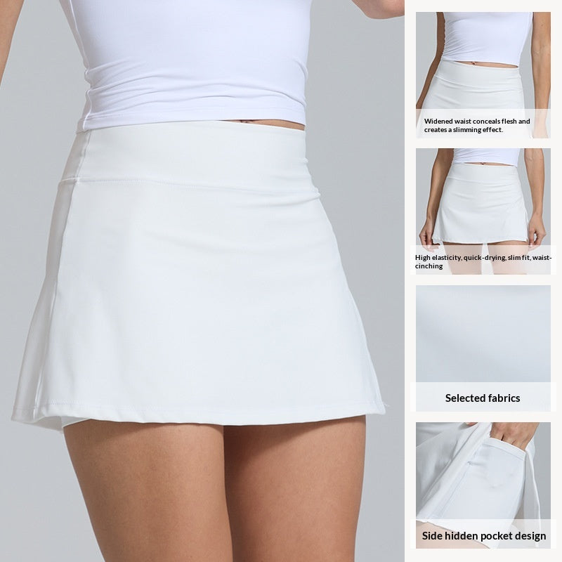 Luftiger Anti-Exposure Jupe mit hoher Taille – Ansicht 2