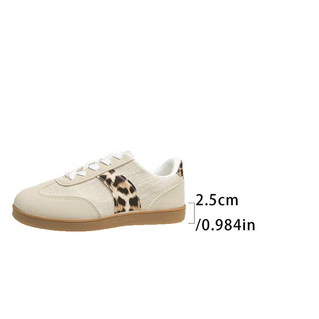 Vintage Leopard Print Schnürschuhe