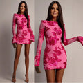 Elegantes Blumenkleid mit Goldprägung