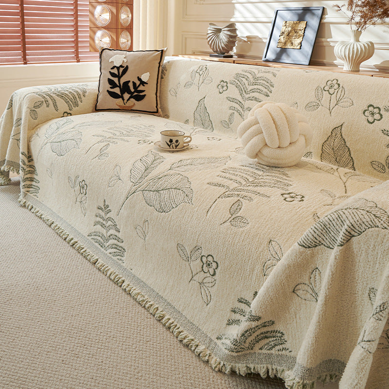 Winter Plüsch Chenille Sofaüberwurf mit Blumenmuster – Ansicht 3