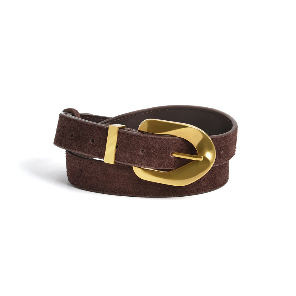 Cowhide-Belt mit Goldschloss – Bild 9 | LuxeStyle