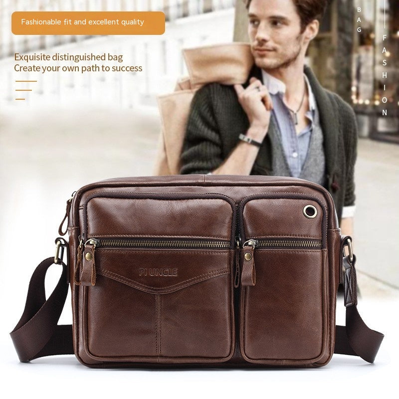 Echtes Leder Herren Schulter-Messenger Rucksack – Bild 6 | LuxeStyle