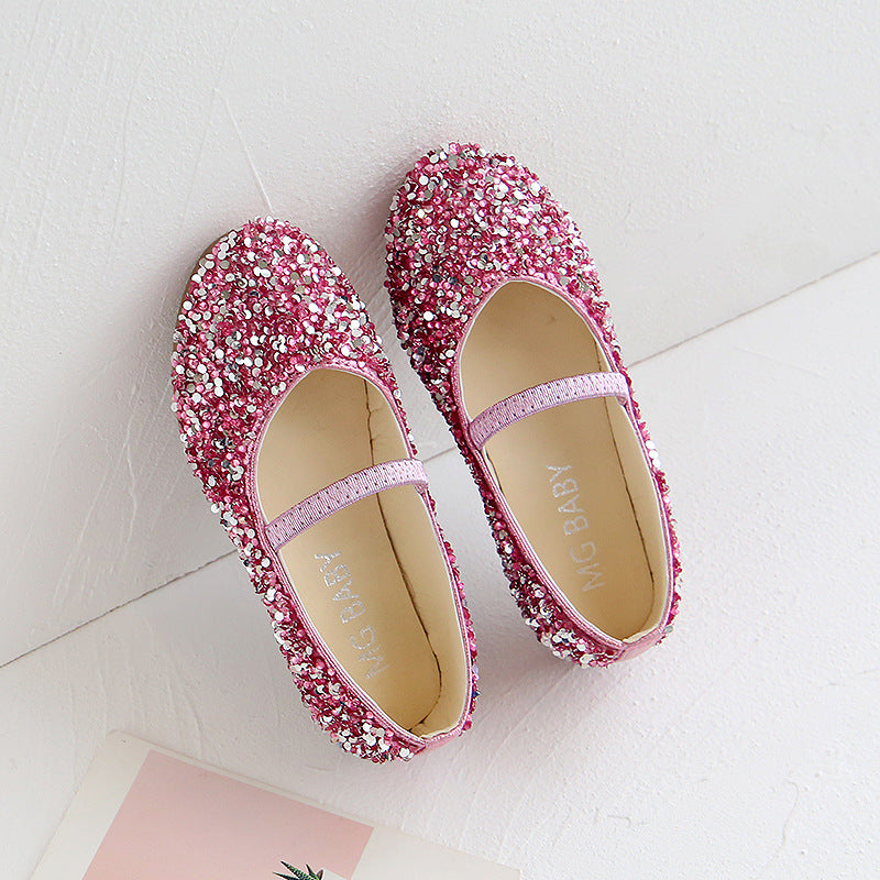Mädchen-Pumps mit Glitzer und weicher Sohle
