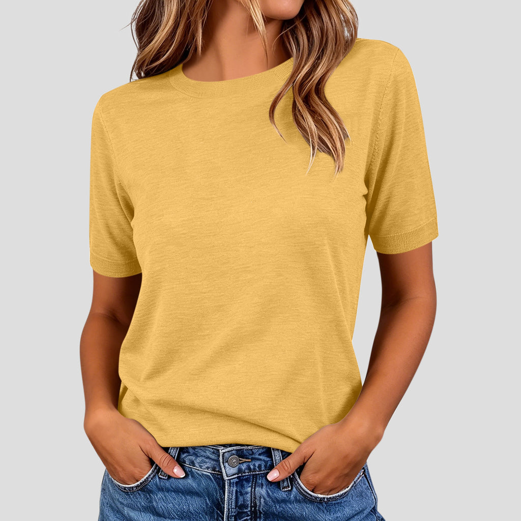 Leichtes Kurzarm-Strickshirt für Damen