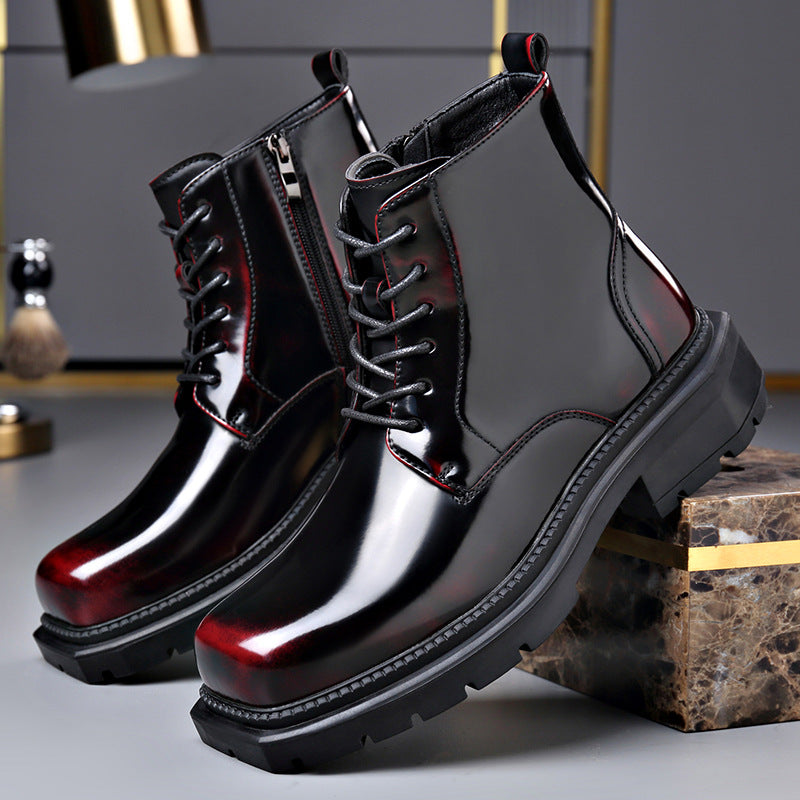 Gefütterte Boots mit Reissverschluss und dicker Sohle