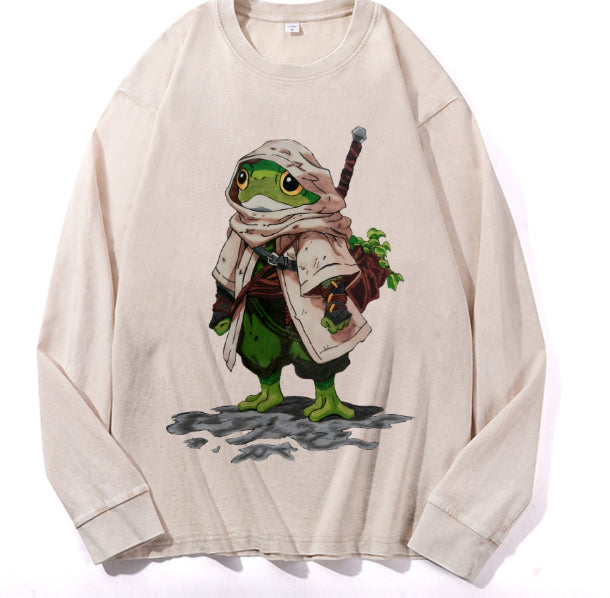 Langarmshirt aus Baumwolle mit Kordelzug