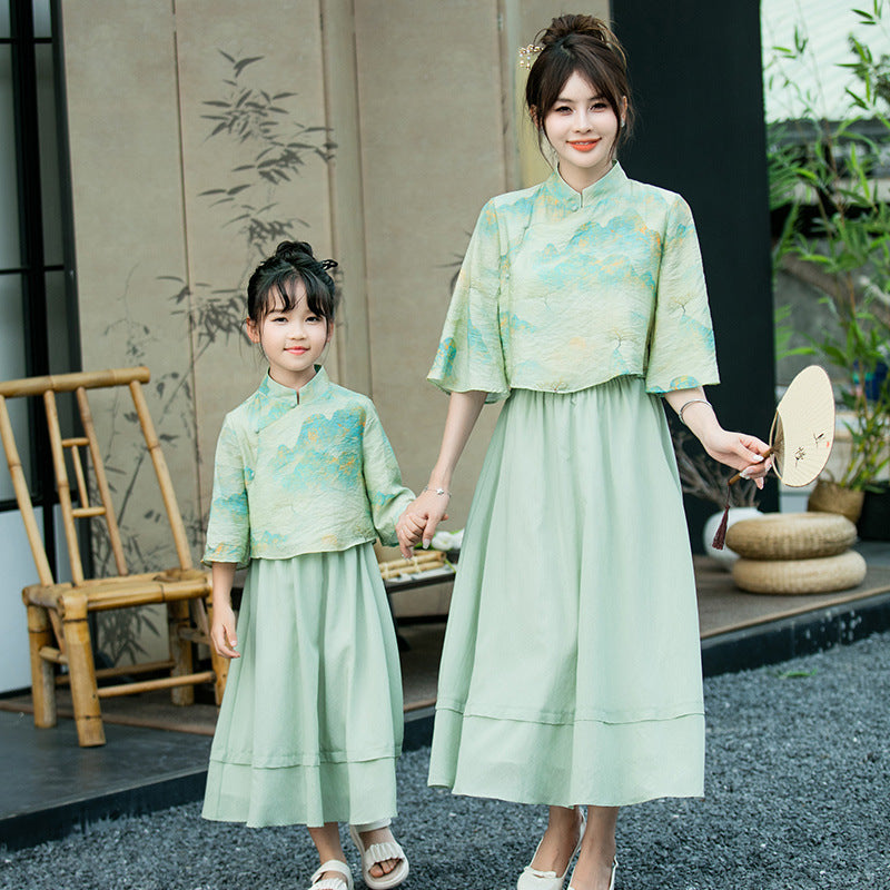 Freizeit Cheongsam Familien-Set im China-Stil