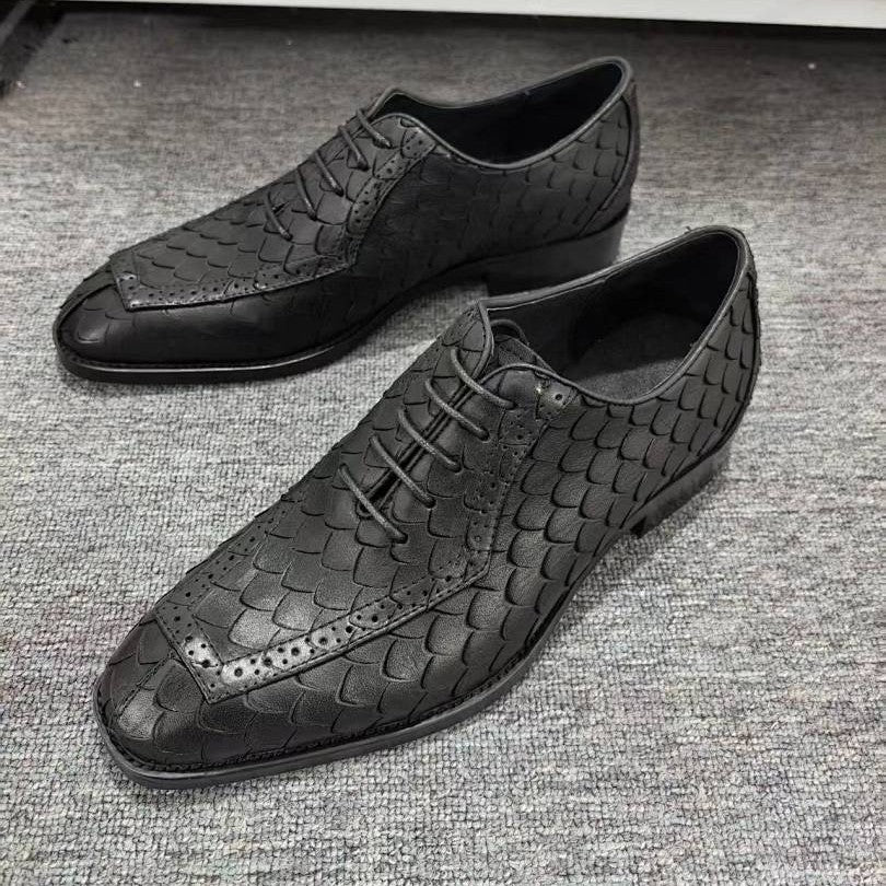 Business-Lederschuhe im Drachenschuppen-Muster