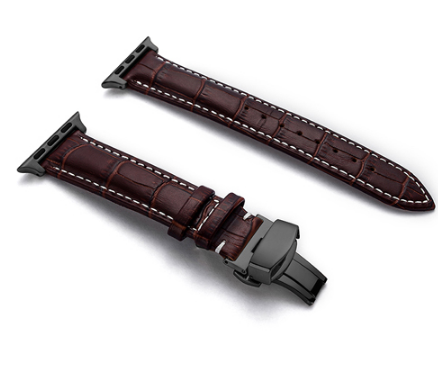 Lederarmband mit Faltschliesse und Doppelknopf