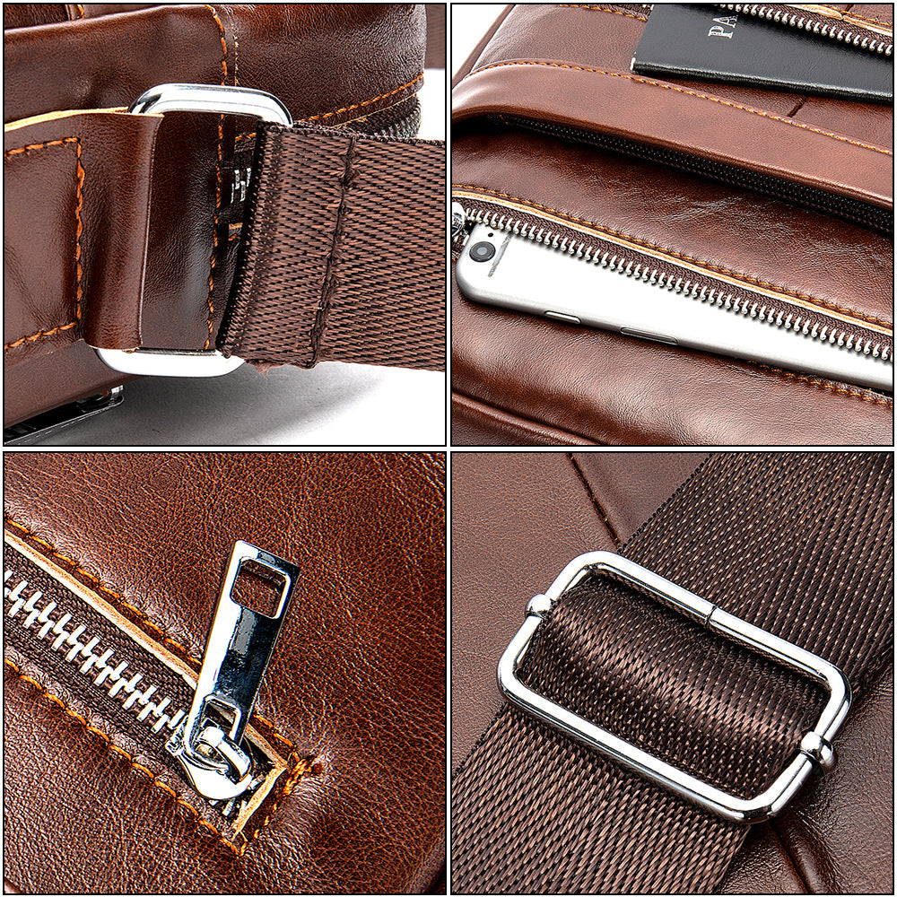 Männlicher Leder Messenger Beutel