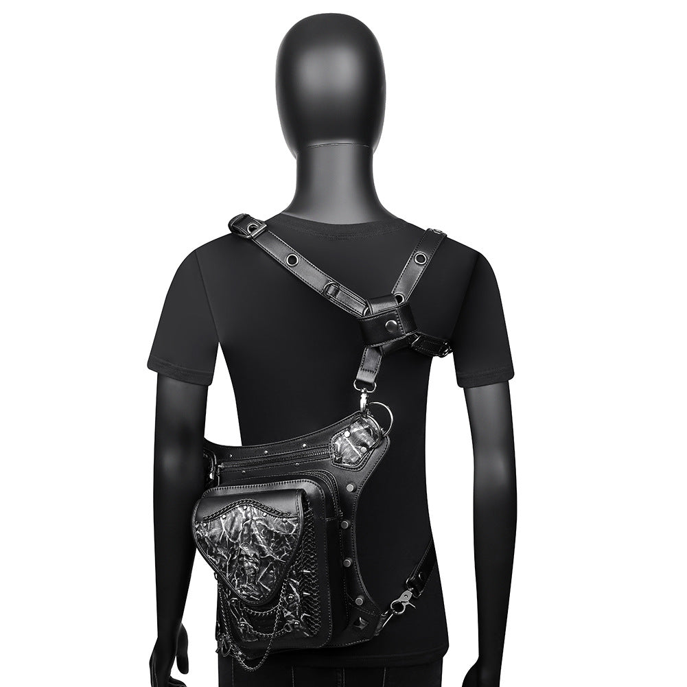 Schwarze Steampunk-Schädelkette Rucksack – Bild 5 | LuxeStyle