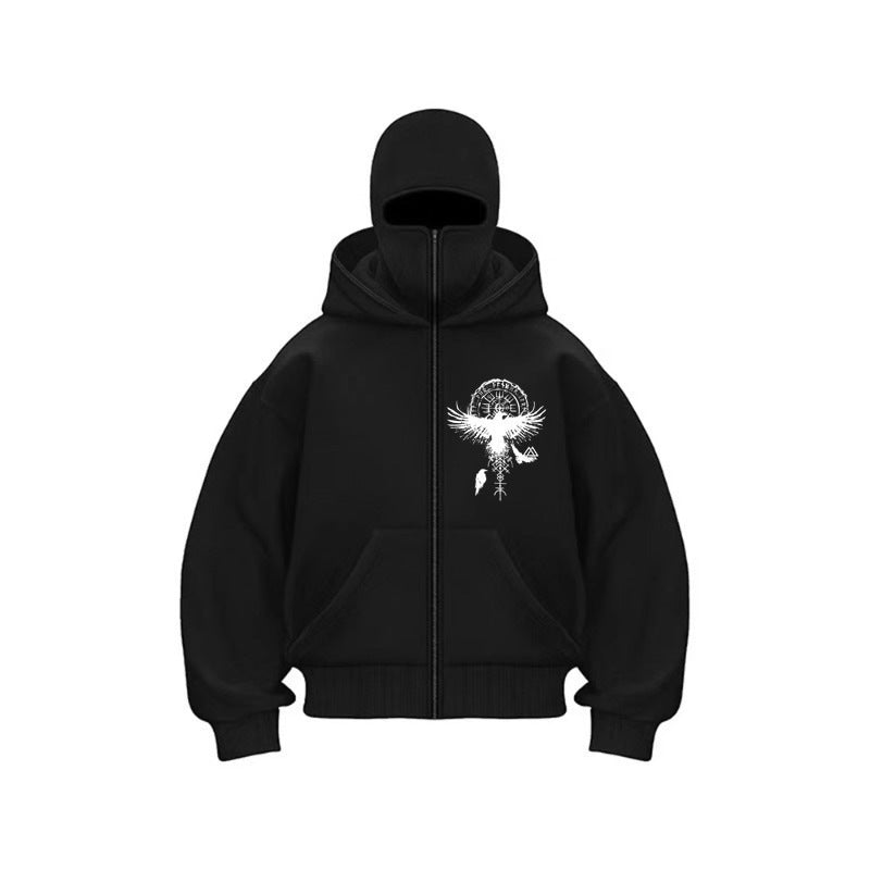 Gothic Kapuzenpullover mit Reissverschluss