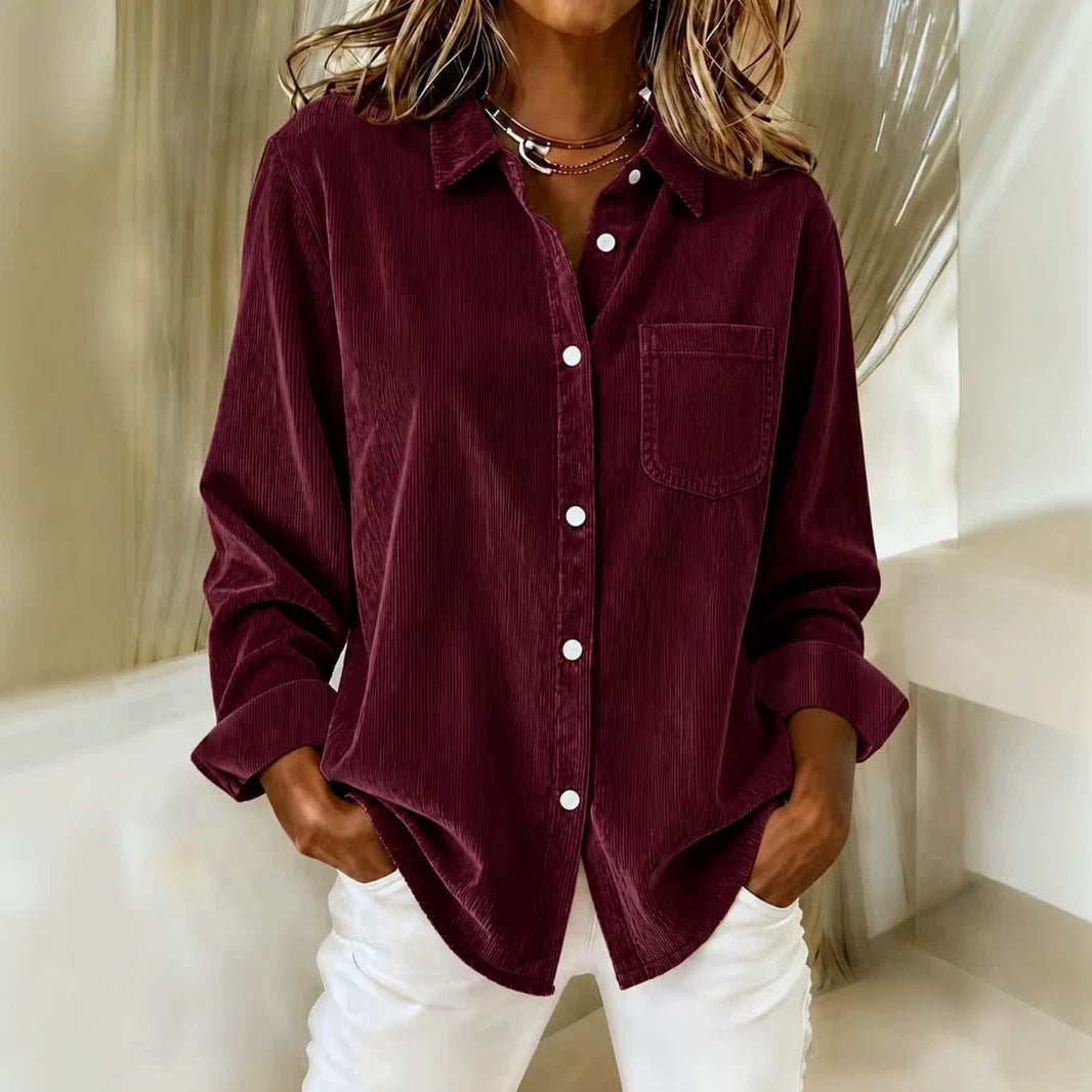 Corduroy Freizeitbluse für Damen