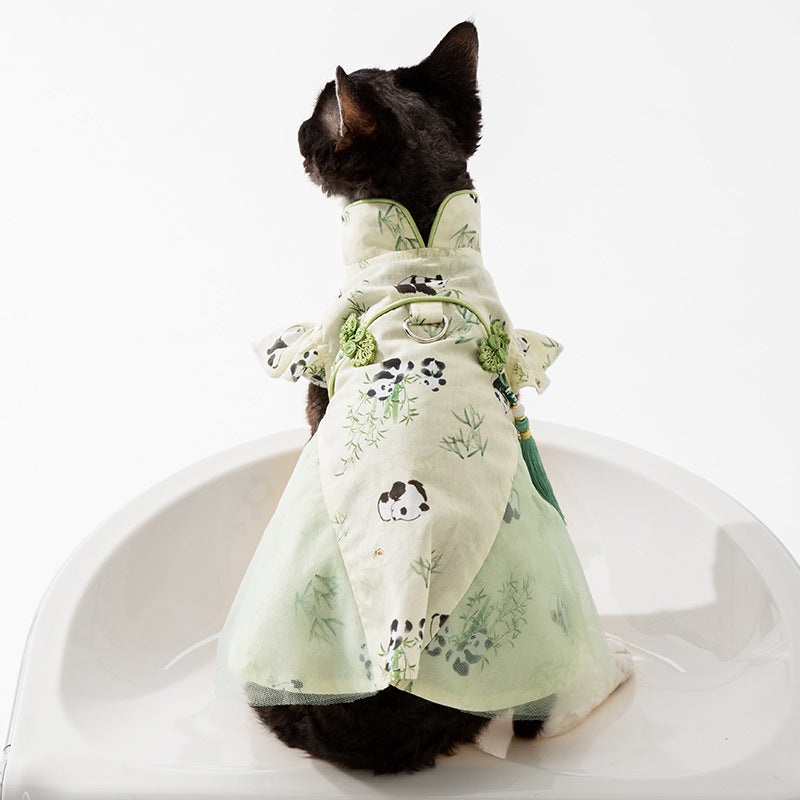 Katzenkleid mit Pandamuster & Leinenbefestigung – Bild 7 | LuxeStyle