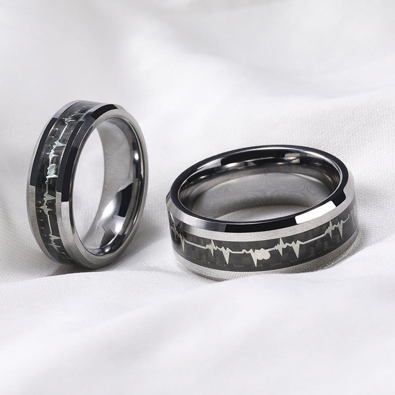 Titanring mit EKG-Muster – Bild 2 | LuxeStyle