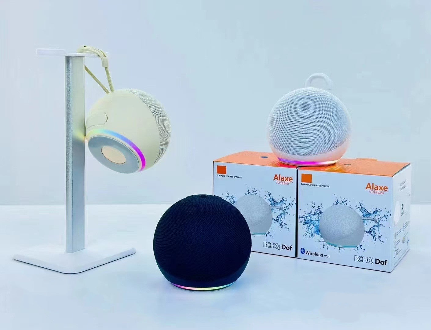 Kompakter Stoff-Mini-Lautsprecher mit Subwoofer