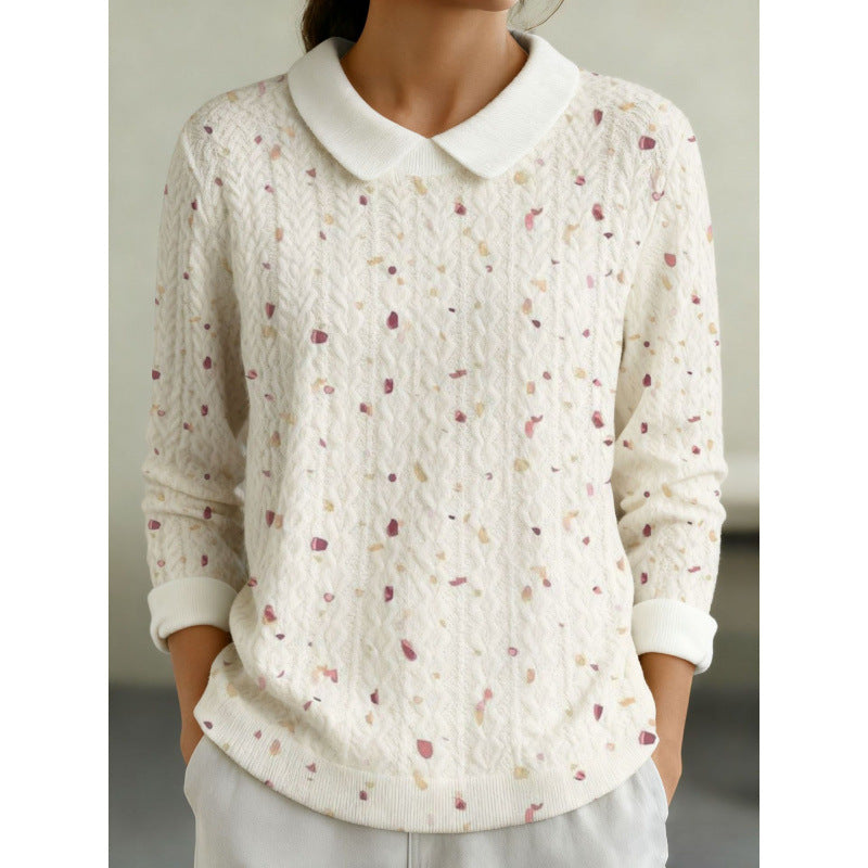 Langarmshirt mit modischem Print und Reverskragen