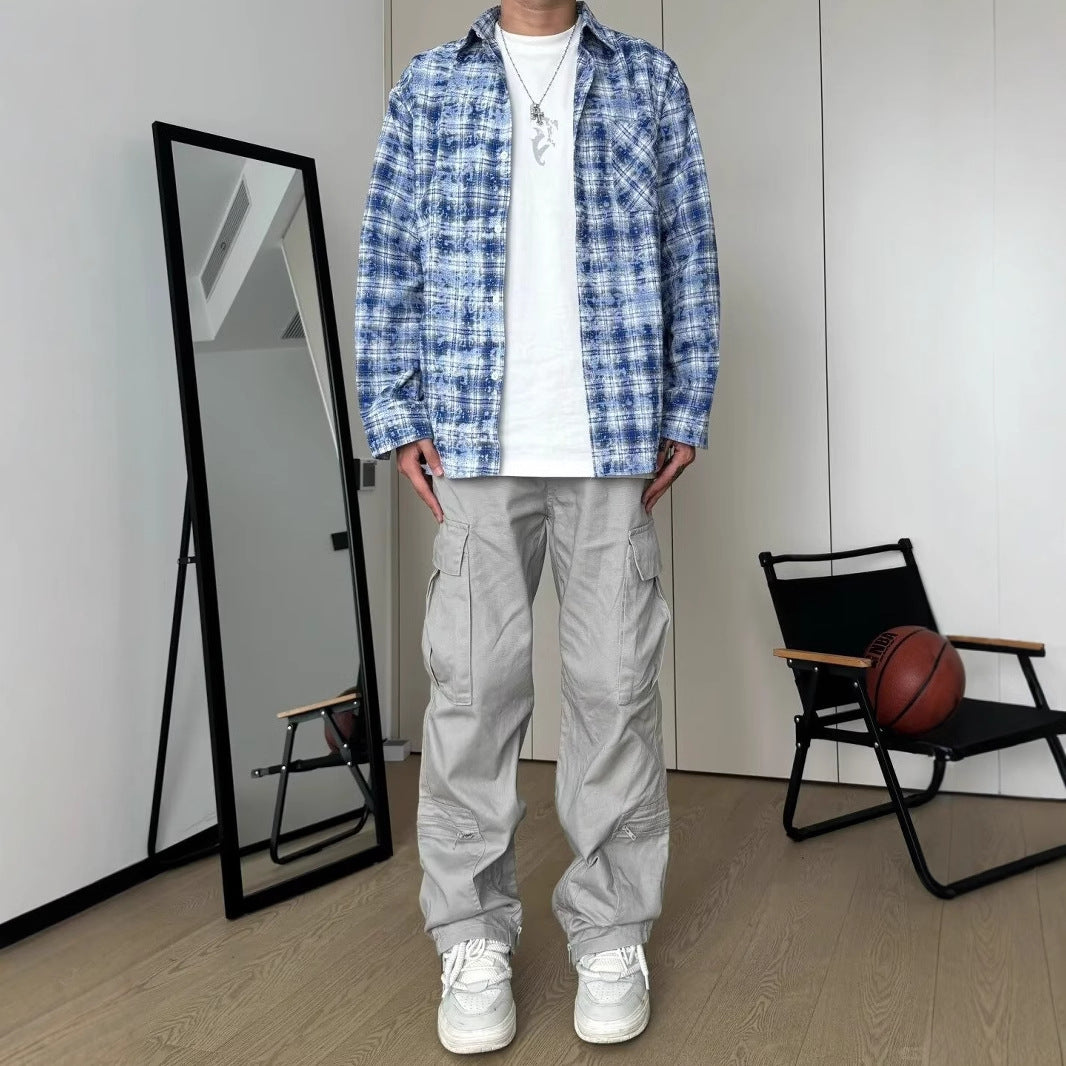 Langärmliges lockeres Shirt in Blau – Bild 3 | LuxeStyle
