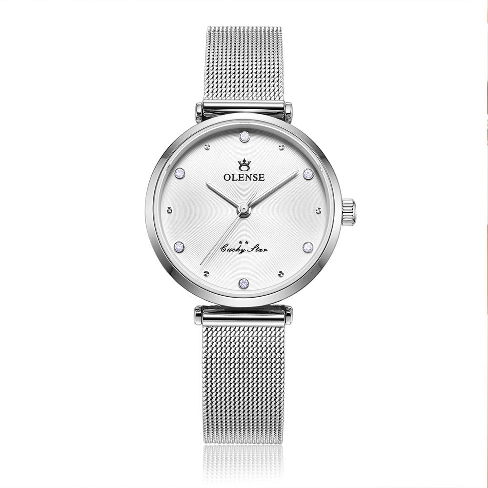 Damenuhr mit Edelstahl-Mesh-Armband – Bild 2 | LuxeStyle