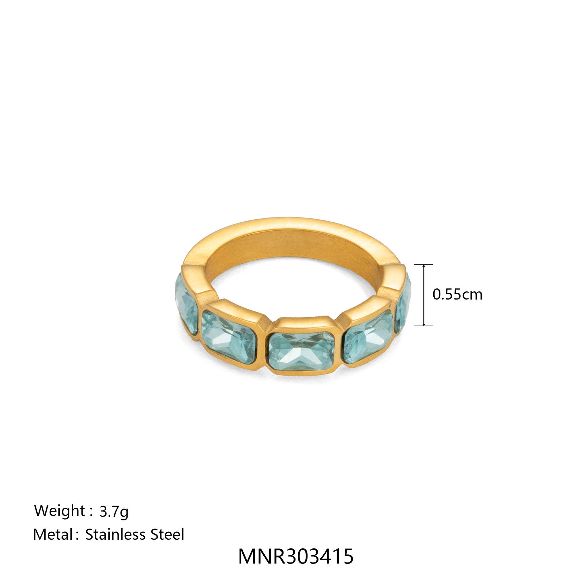 Geometrischer Edelstahlring im French-Stil