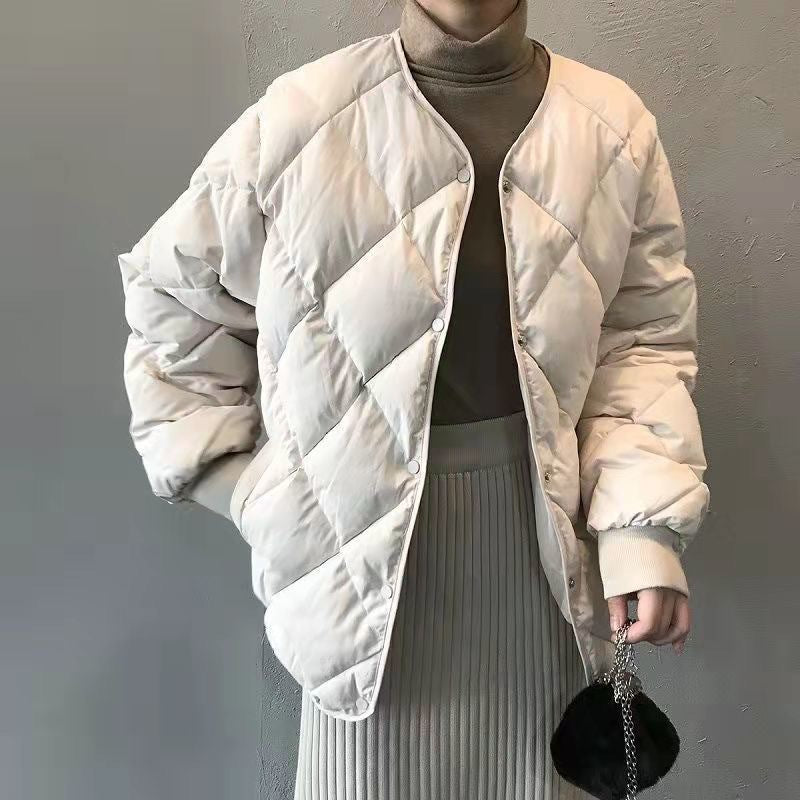 Loose-fit Diamond-Quilted Down-Jackett – Bild 3 | LuxeStyle