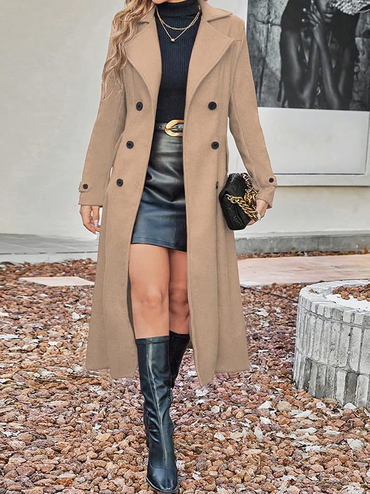 Langärmliger, doppelt-reiteriger Trenchcoat – Bild 11 | LuxeStyle