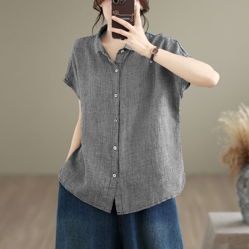 Linnen-Bluse Schwarz