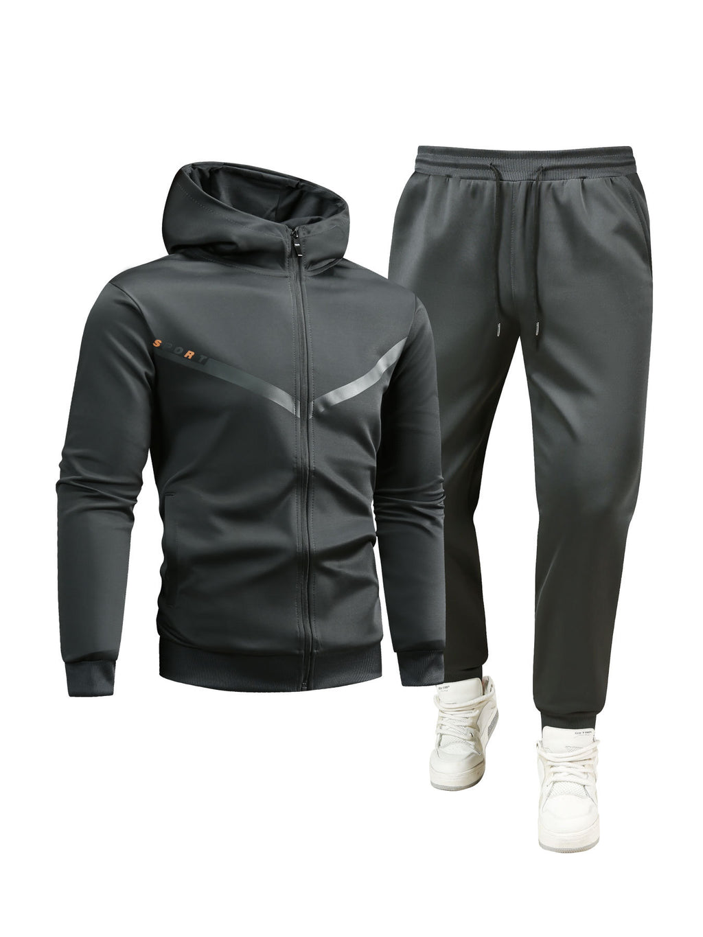 Kapuzenjacke und Hose Sportanzug