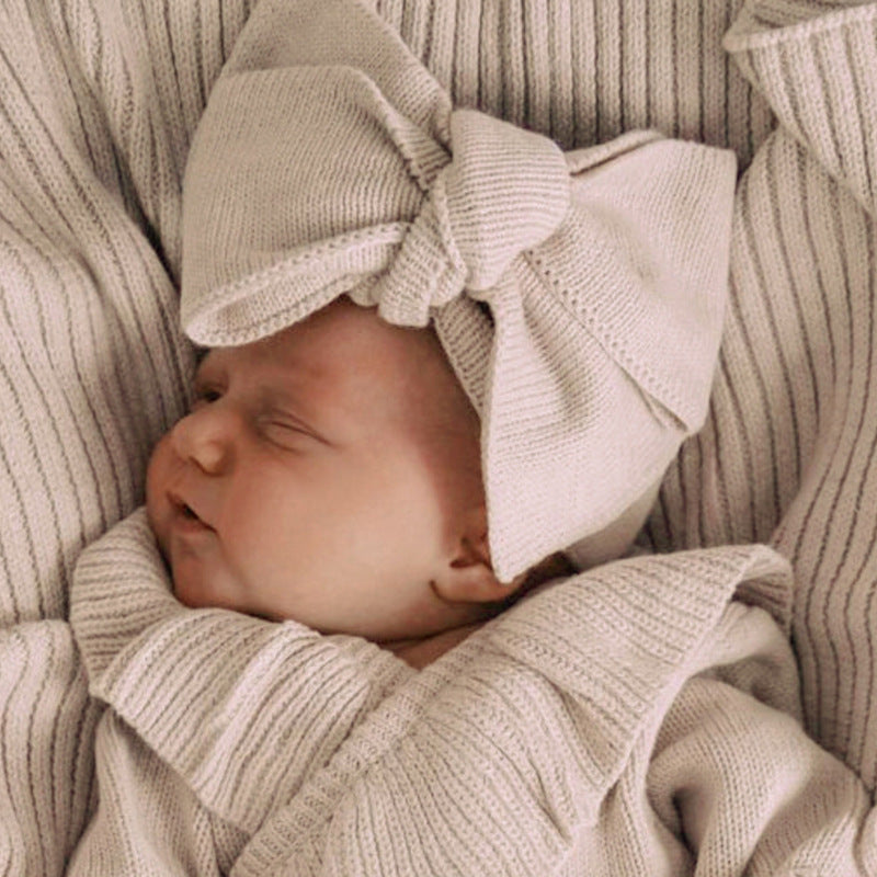 Baby Strick-Set mit Hose und Haarband · 3 Stück – Bild 4 | LuxeStyle