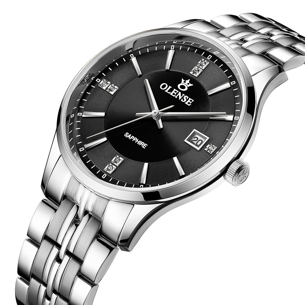 Herrenuhr aus Edelstahl, wasserdichtes Quarz-Set – Bild 7 | LuxeStyle