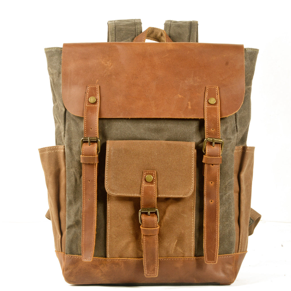 Canvas Rucksack mit Crazy Horse Leder – Bild 8 | LuxeStyle