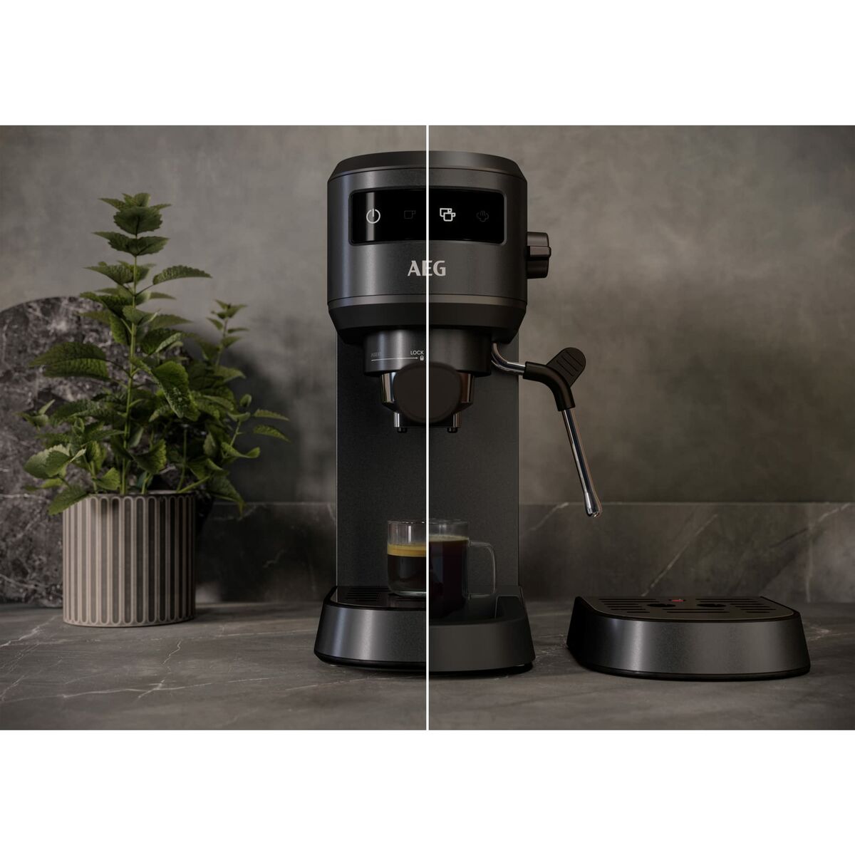 Manuelle Express-Kaffeemaschine AEG EC6-1-6BST Schwarz 1450 W 1 L