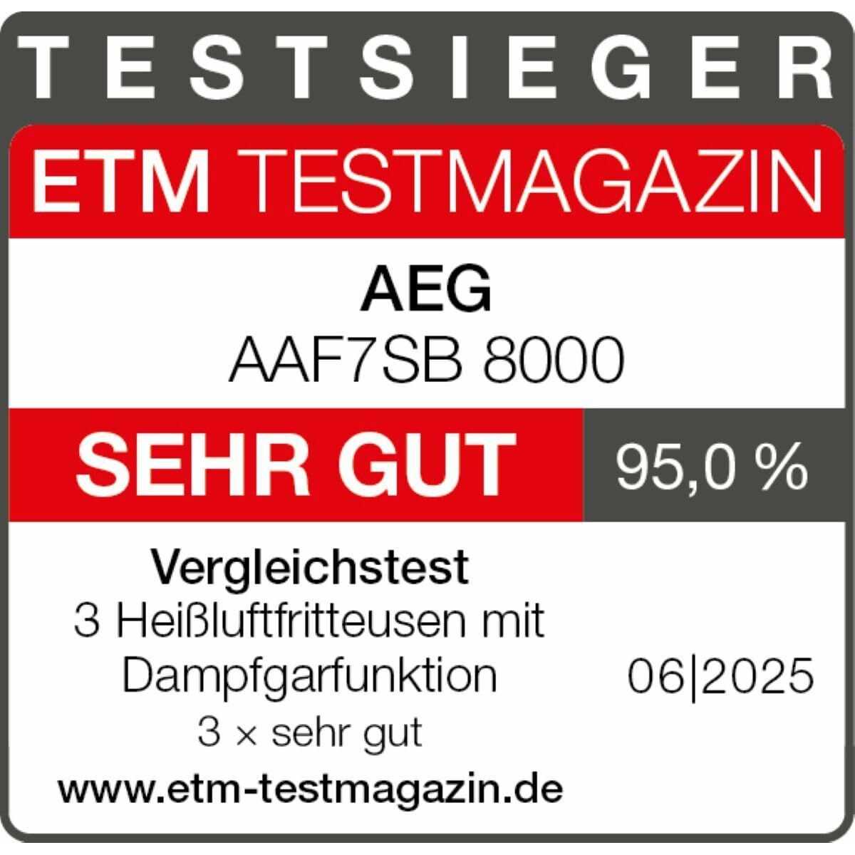 Heißluftfritteuse AEG AAF7SB Schwarz 1700 W 6,9 l