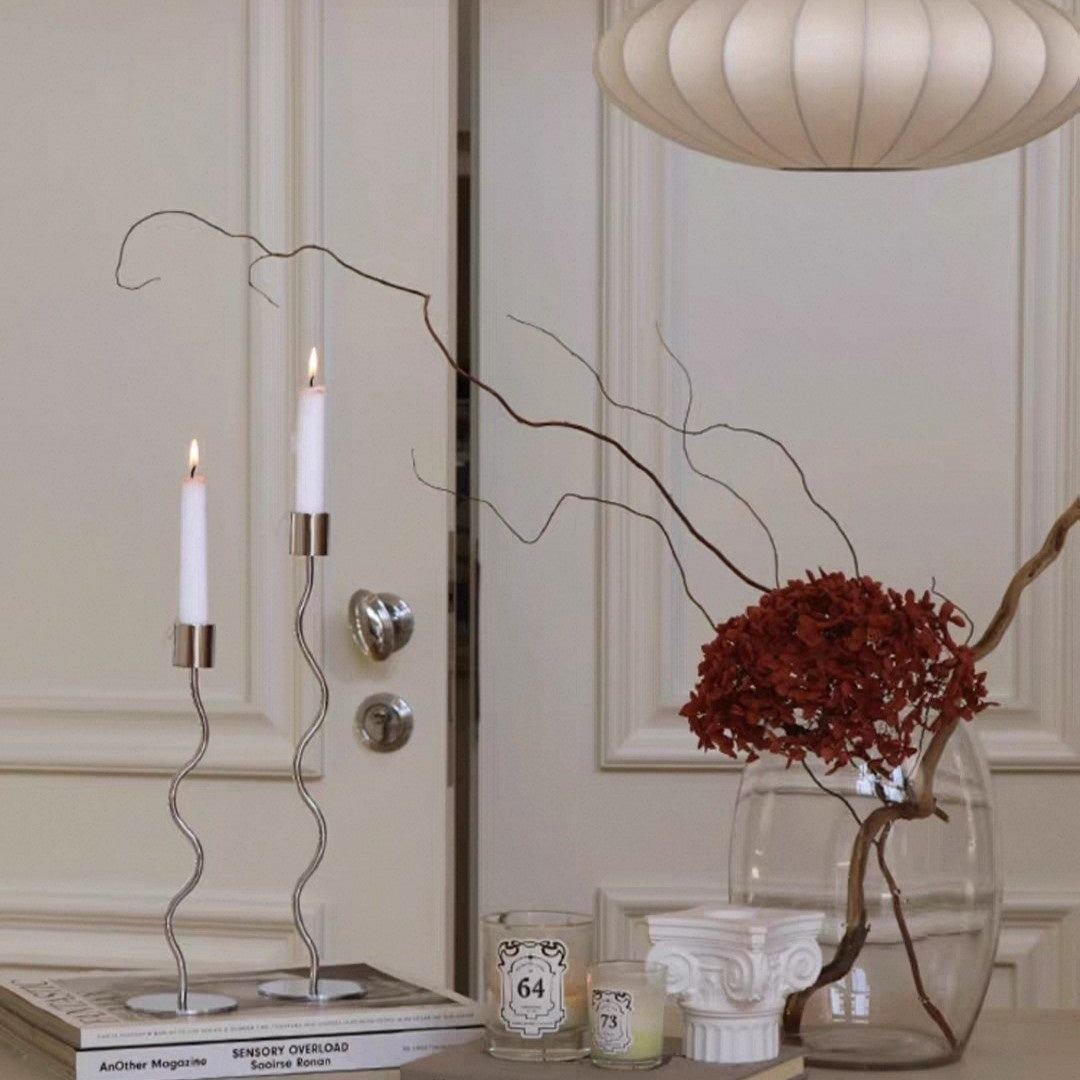 Eleganter Edelstahl Kerzenständer im French Style