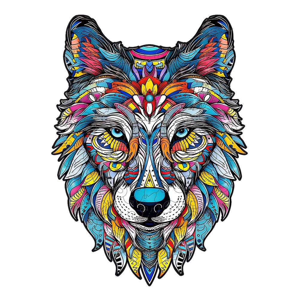 Holzpuzzle Wolf – Irreguläres Design