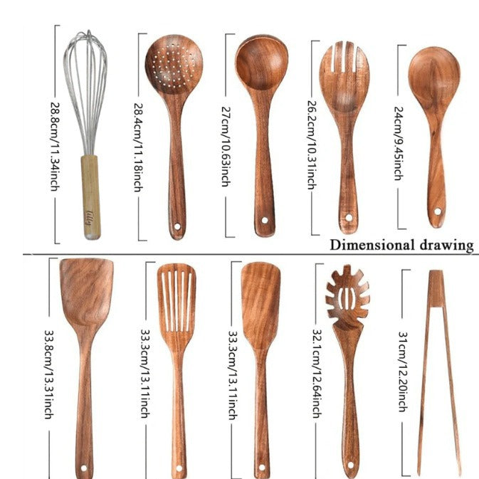 Teak Küchenutensilien 10er-Set – Bild 4 | LuxeStyle