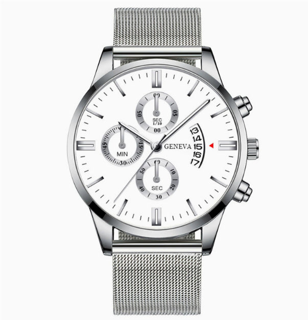 Herren Business Quarzuhr mit Edelstahl-Armband
