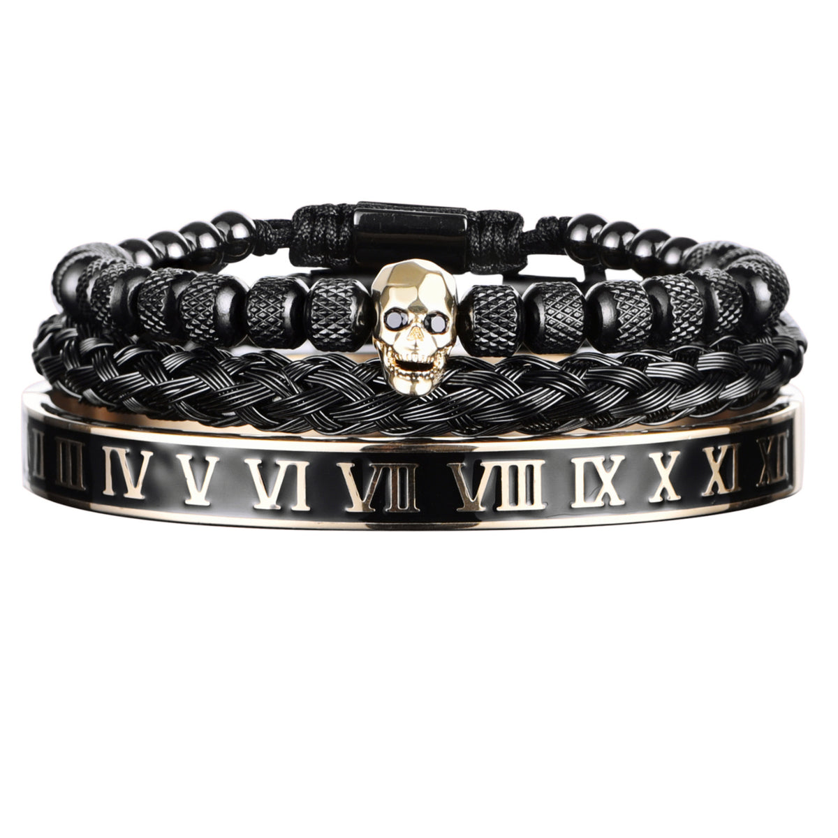Ghost Head Armband-Set aus Edelstahl – Bild 10 | LuxeStyle