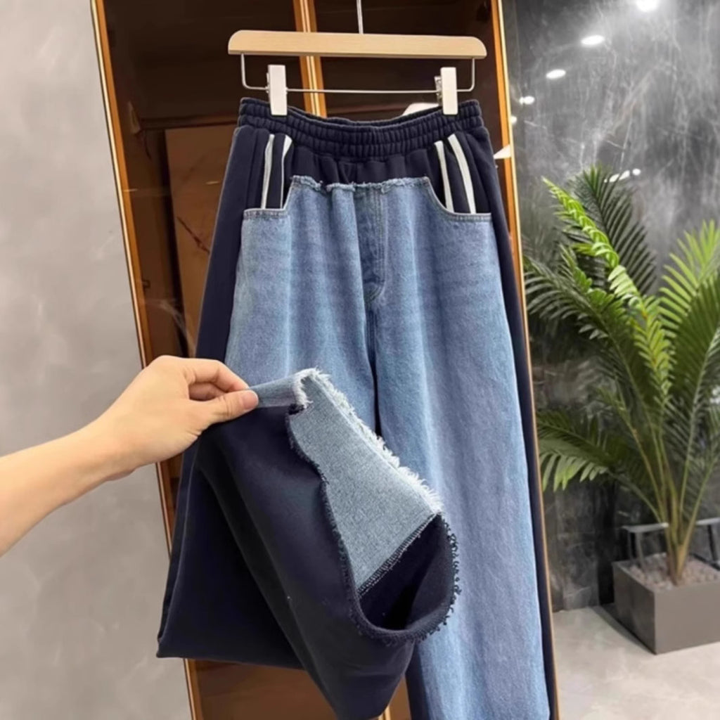 Patchwork-Denim-Hosen
