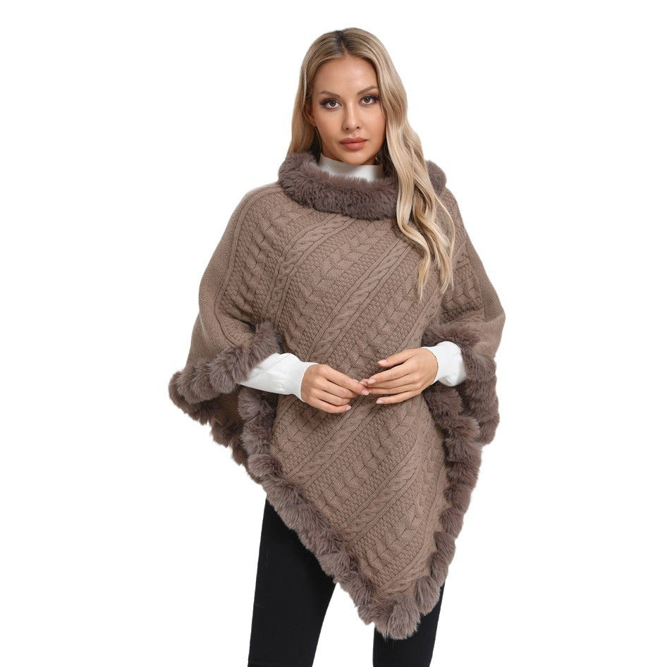 Poncho mit Pelzkragen – Bild 2 | LuxeStyle