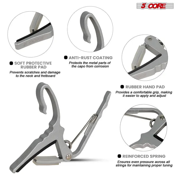 5Core Kapodaster Set für Gitarre & Saiteninstrumente – Ansicht 4