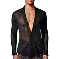 Transparenter Mesh V‑Neck Cardigan für Herren – Bild 6 | LuxeStyle