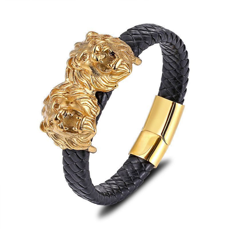 Lederarmband mit Titan-Stahl-Akzenten für Herren – Bild 11 | LuxeStyle