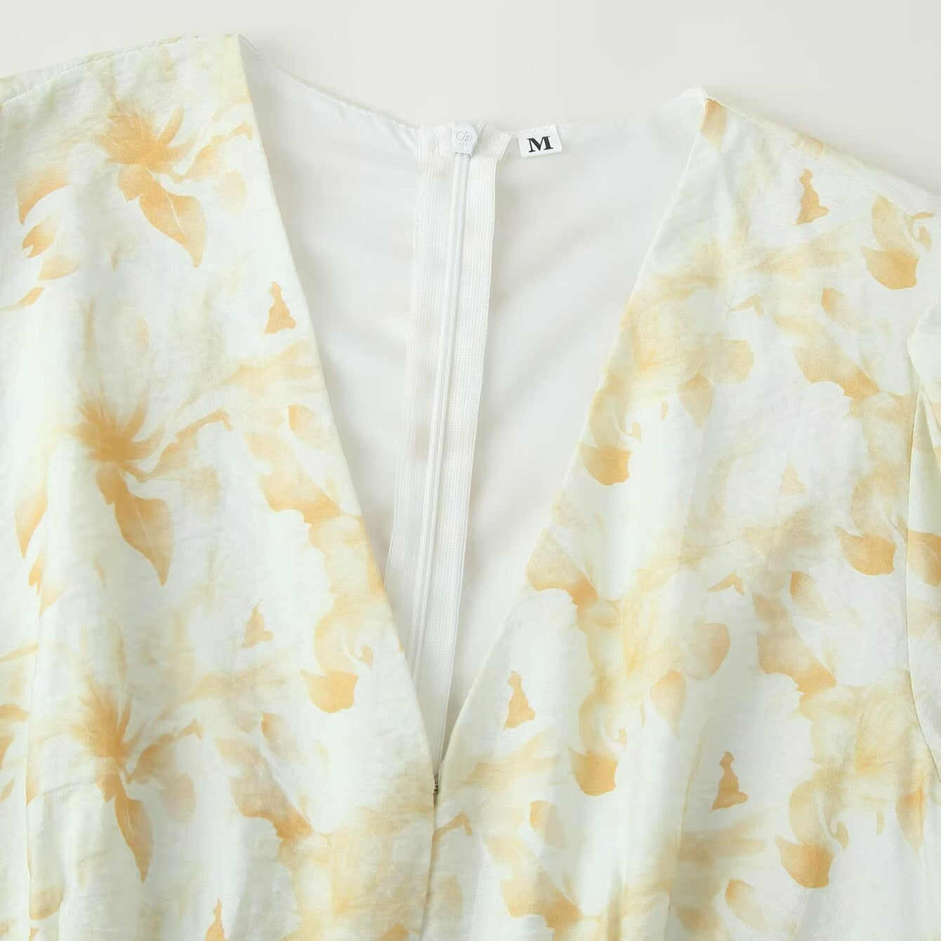Gelbe Blumen Midi-Kleid