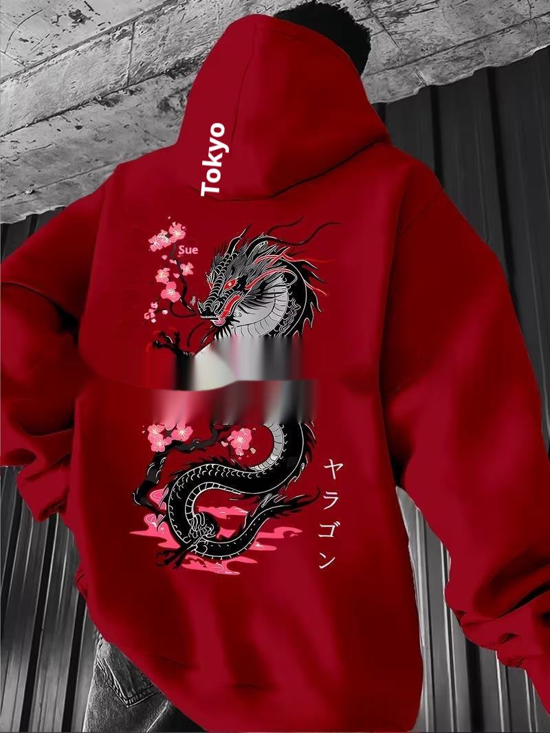 Hooded Sweatshirt mit gemustertem Taschen-Design | LuxeStyle