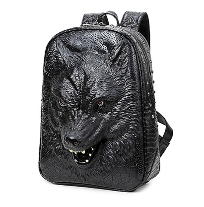 3D Wolfskopf Rucksack | LuxeStyle