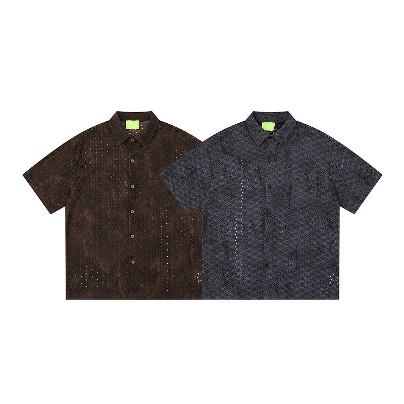Retro Tie-Dye Kurzarmhemd für Herren – Bild 3 | LuxeStyle