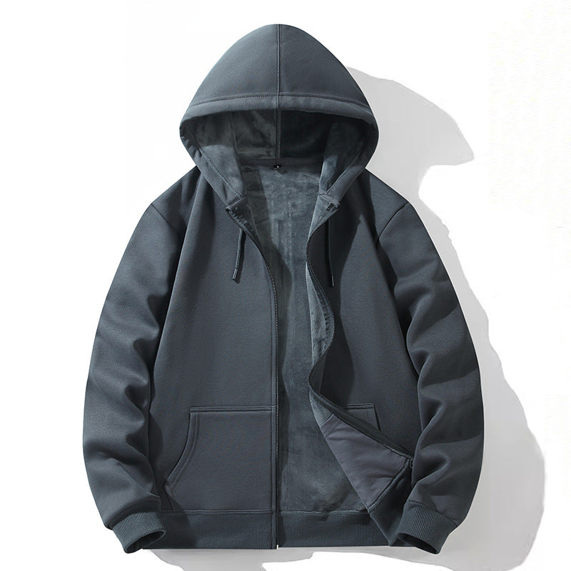 Herren Kapuzen-Cardigan Fleece-gefüttert
