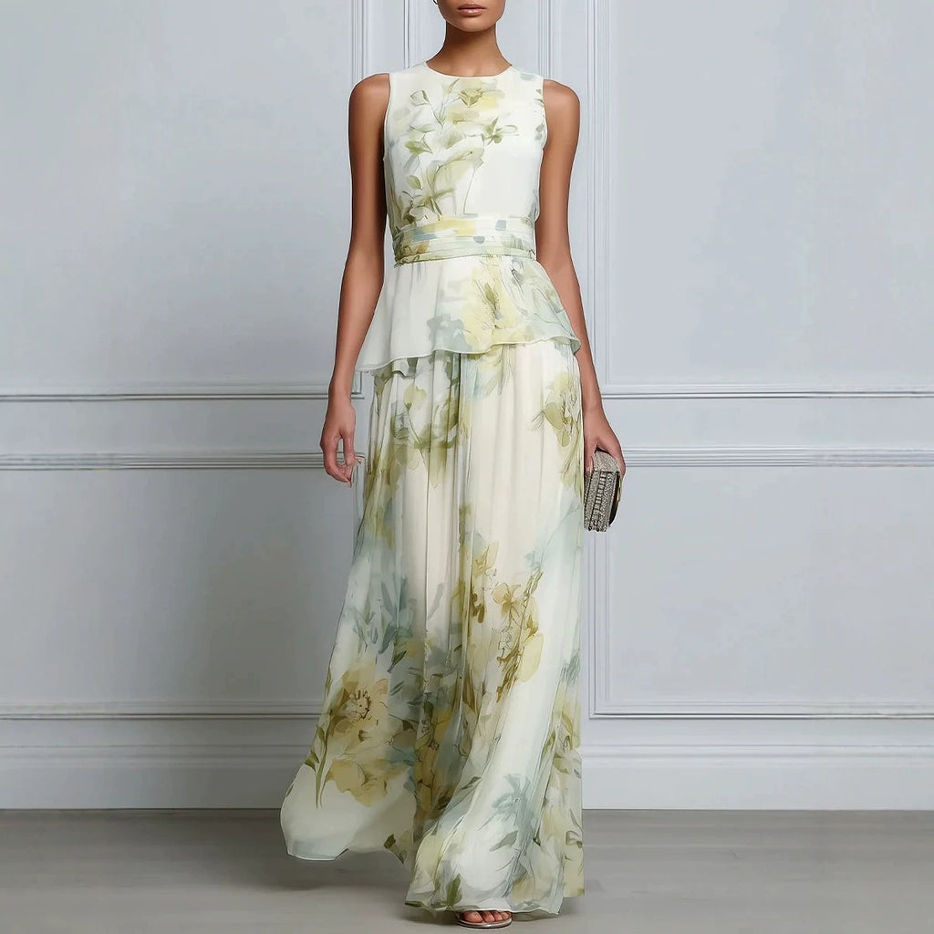 Elegantes ärmelloses Blumenkleid mit Print – Bild 4 | LuxeStyle