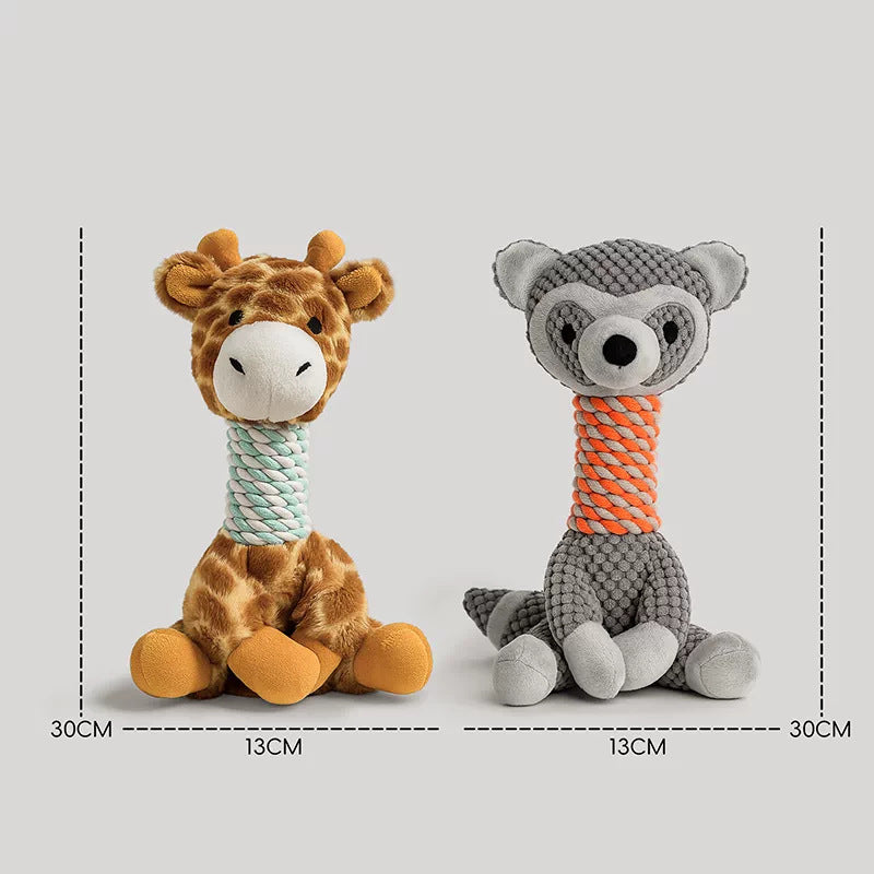 Giraffe & Waschbär Baumwollseil-Spielzeug